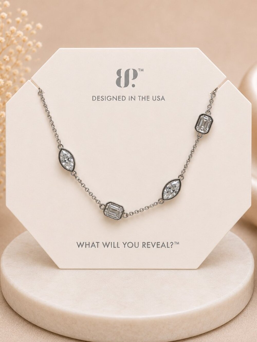 Bomb Party "Soft Chain, Sharp Shine" NK44340 Diamond CZ on Hematite $150 MSRP